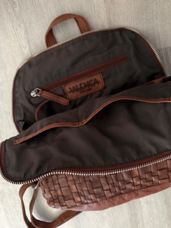 Vilenca Holland Anthropologie Leather Woven Cognac Bag/BackPack Travel main image 11